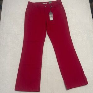 NWT Chicos Platinum Sun Washed Cardinal Red Danley Modern Bootcut Jeans Sz 3 Reg